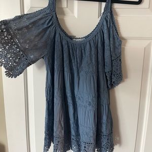 Cold shoulder top with lace detailing